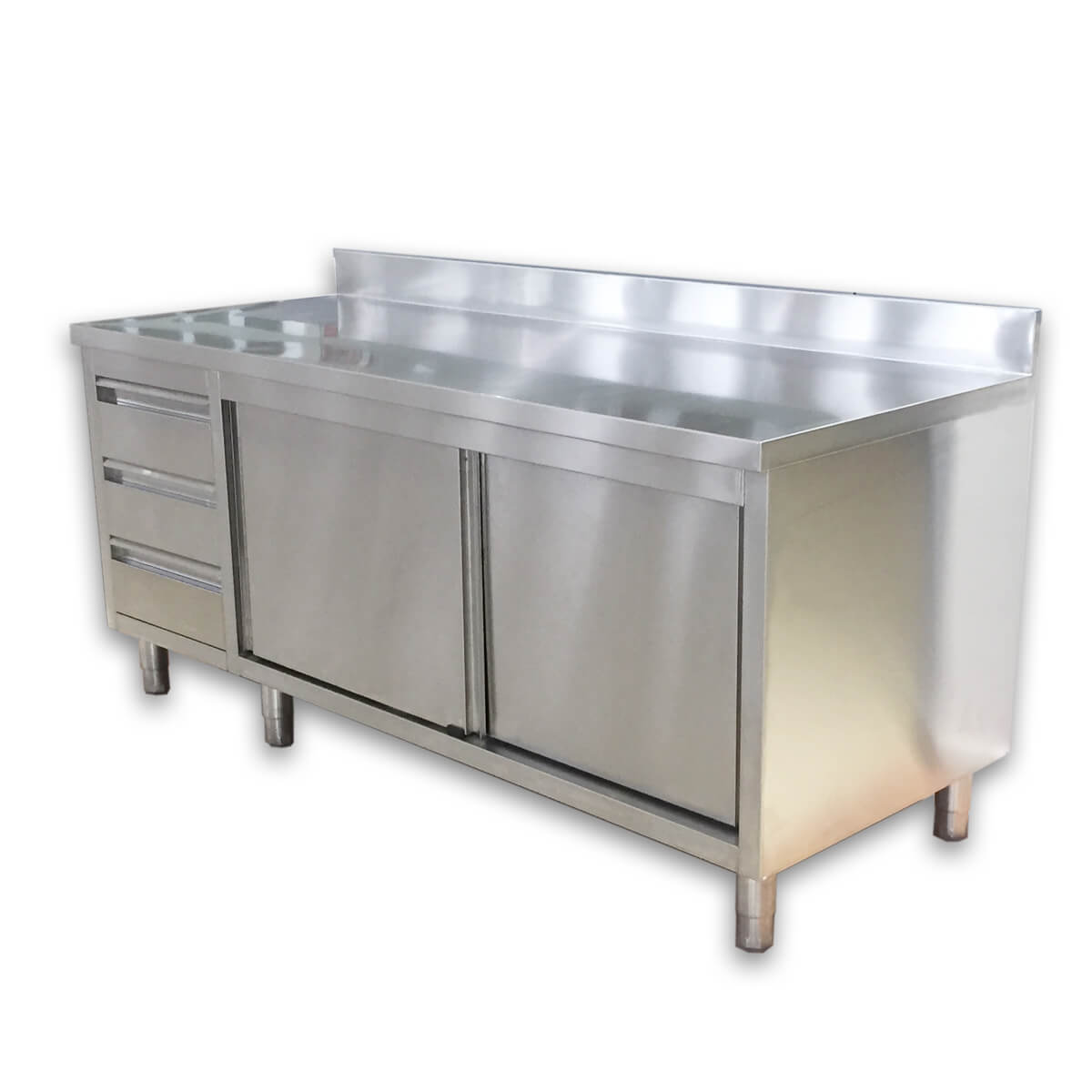 Stainless Steel commercial kitchen cabinets.